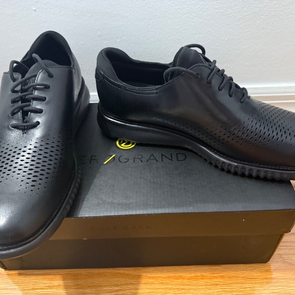 Cole Haan 2 ZeroGrand LSR Wing Black Leather Shoes Size 9M - Picture 2 of 5